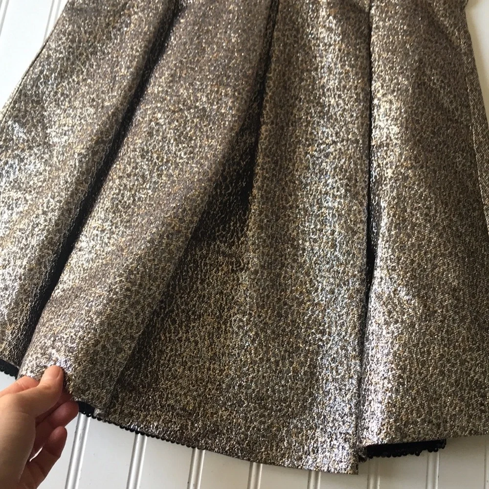 Sachin & Babi cocktail mini dress metallic gold silver black mesh sequin NWT - Picture 8 of 16